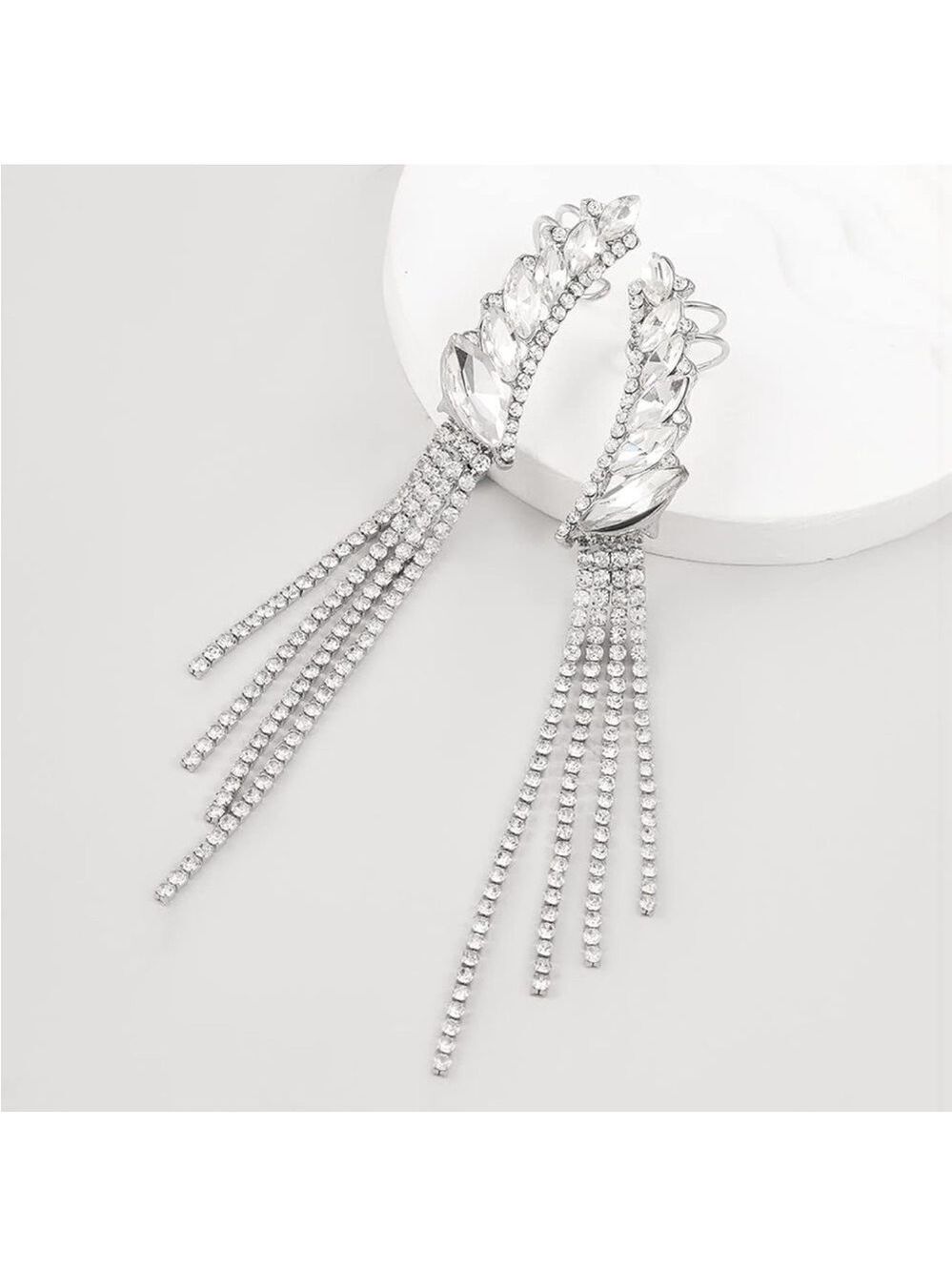 Aaliyah Dangle Earrings with Cuff - Picture 3 of 4
